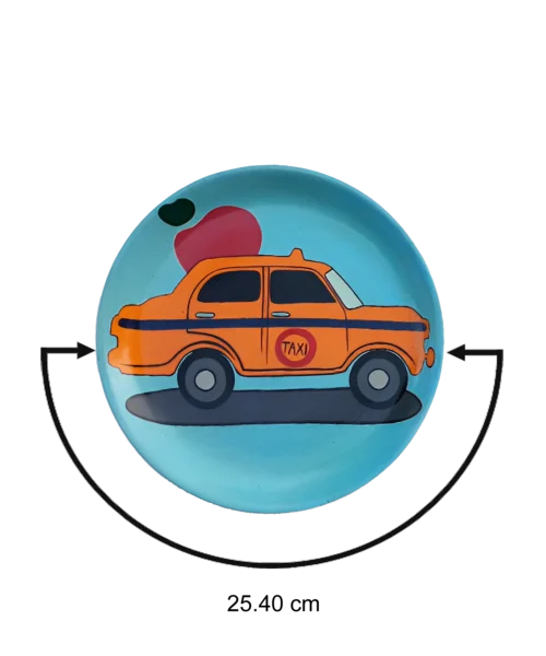 Yellow Taxi Decor Plate #KolkataEmotion #CityScape | Home Decor | Wall Hanging | 10 inch #CityScape, #CityScape Decor Plates, Art Culture Decor Plates, Artwork, Bengali Art Culture Decor Plates, City of Joy, City of Joy Decor Plates, Decor Plates, Decorative Items, Decorative Plates, Decorative Wall Art, Drawing Room, Eco-Friendly, Handcrafted, Handicrafts, Handmade, Handpainted, Home Decor, Home Interior Decoration, Kolkata, Living Room, Melamine Decor Plates, Paintings, Wall Art, Wall Decor, Wall Hanging, Wall Plates