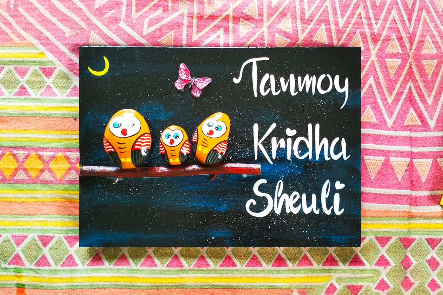 Customizable Wooden Name Plate – Handcrafted for You