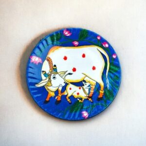 Vibrant Pichwai Cow Decor Plate | Red & Blue | #CreateURCombo | Home Decor | Wall Hanging | 10 inch Art Culture Decor Plates, Artwork, Bengali Art Culture Decor Plates, Decor Plates, Decorative Items, Decorative Plates, Decorative Wall Art, Drawing Room, Eco-Friendly, Handcrafted, Handicrafts, Handmade, Handpainted, Home Decor, Home Interior Decoration, Living Room, Melamine Decor Plates, Paintings, Pichwai Cow, Pichwai Cow Decor Plates, Religious Decor Plates, Wall Art, Wall Decor, Wall Hanging, Wall Plates