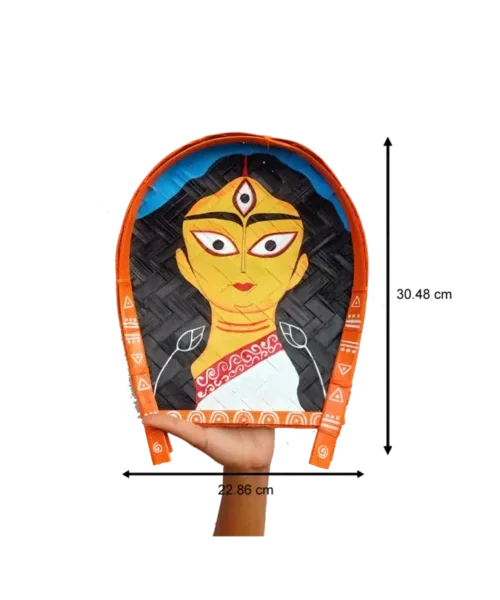 Divine Devi Maa Durga Decorative Bamboo Kula | Home Decor | Handpainted | Wall Hanging Handicraft | 12 inch Artwork, Bamboo Art, Bamboo Handicrafts, Bamboo Kula, Bengali Art Culture Bamboo Kula, Decorative Items, Decorative Wall Art, Drawing Room, Eco-Friendly, Handcrafted, Handicrafts, Handmade, Handpainted, Home Decor, Home Interior Decoration, Living Room, Maa Durga, Maa Durga Bamboo Kula, Paintings, Religious Series Bamboo Kula, Wall Art, Wall Decor, Wall Hanging
