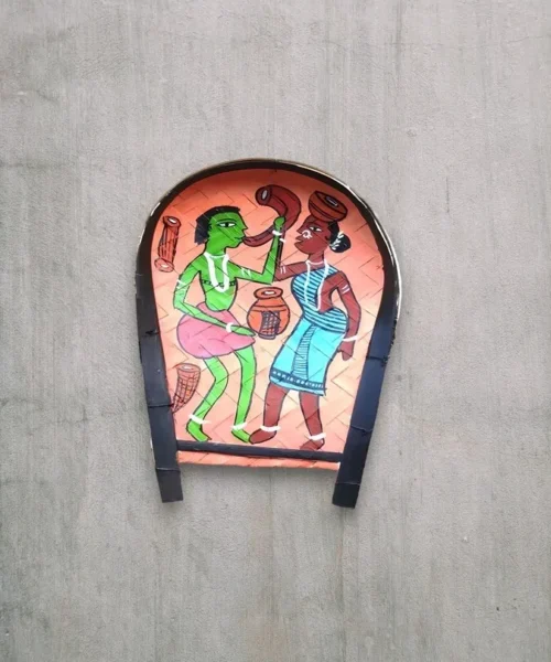 Majestic Santal Art Decorative Bamboo Kula | Home Decor | Handpainted | Wall Hanging Handicraft | 8 inch Artwork, Bamboo Art, Bamboo Handicrafts, Bamboo Kula, Bharat Art Bamboo Kula, Decorative Items, Decorative Wall Art, Drawing Room, Eco-Friendly, Handcrafted, Handicrafts, Handmade, Handpainted, Home Decor, Home Interior Decoration, Living Room, Paintings, Santal Art, Tribal Art, Wall Art, Wall Decor, Wall Hanging