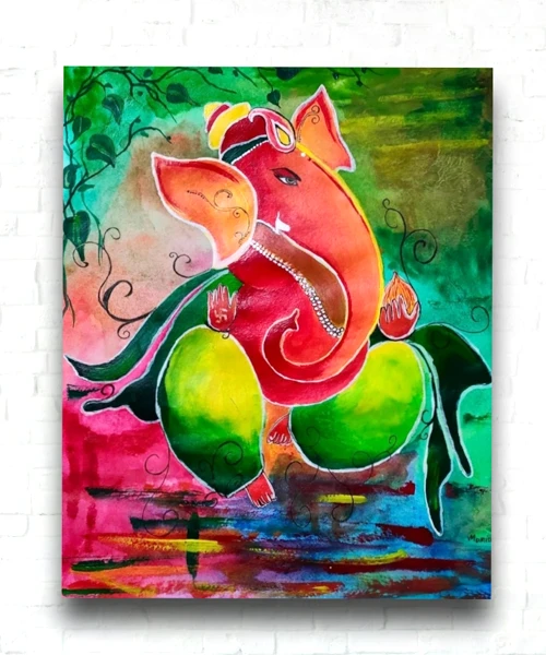 Spiritual Grace Lord Ganesh Painting | #Arcylic #CanvasArt | Framework | 12 x 16 inch, 14 x 18 inch Arcylic Paintings, Artwork, Canvas Paintings, Decorative Items, Decorative Wall Art, Drawing Room, Eco-Friendly, Handcrafted, Handicrafts, Handmade, Handpainted, Home Decor, Home Interior Decoration, Living Room, Lord Ganesh, Paintings, Religious Painting Collections, Wall Art, Wall Decor, Wall Hanging