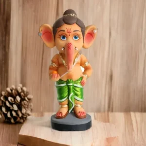 Divine Playfulness | Bal Ganesh Showpiece | Krishnanagar Clay Craft | GI Tag Artwork, Clay Art and Crafts, Clay Artwork, Clay Crafts, Clay Decor, Clay Dolls, Decorative Items, Drawing Room, Eco-Friendly, Ghurni Clay Dolls, GI Tagg Products, Handcrafted, Handicrafts, Handmade, Handpainted, Home Decor, Home Interior Decoration, Idols, Krishnanagar Clay Dolls, Living Room, Showpieces