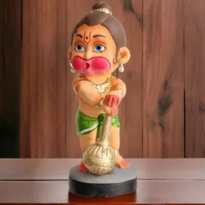 Divine Delight | Bal Hanuman Showpiece | Krishnanagar Clay Craft | GI Tag Artwork, Clay Art and Crafts, Clay Artwork, Clay Crafts, Clay Decor, Clay Dolls, Decorative Items, Drawing Room, Eco-Friendly, Ghurni Clay Dolls, GI Tagg Products, Handcrafted, Handicrafts, Handmade, Handpainted, Home Decor, Home Interior Decoration, Idols, Krishnanagar Clay Dolls, Living Room, Showpieces