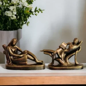 Intellectual Elegance: Lady Reading Books | Krishnanagar Clay Sculpture | GI Tag Artwork, Clay Art and Crafts, Clay Artwork, Clay Crafts, Clay Decor, Clay Sculptures, Decorative Items, Drawing Room, Eco-Friendly, Ghurni Clay Dolls, GI Tagg Products, Handcrafted, Handicrafts, Handmade, Handpainted, Home Decor, Home Interior Decoration, Krishnanagar Clay Dolls, Living Room, Sculptures, Showpieces