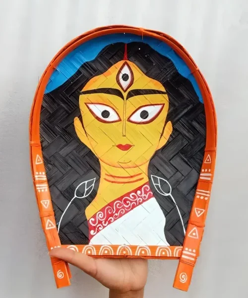 Divine Devi Maa Durga Decorative Bamboo Kula | Home Decor | Handpainted | Wall Hanging Handicraft | 12 inch Artwork, Bamboo Art, Bamboo Handicrafts, Bamboo Kula, Bengali Art Culture Bamboo Kula, Decorative Items, Decorative Wall Art, Drawing Room, Eco-Friendly, Handcrafted, Handicrafts, Handmade, Handpainted, Home Decor, Home Interior Decoration, Living Room, Maa Durga, Maa Durga Bamboo Kula, Paintings, Religious Series Bamboo Kula, Wall Art, Wall Decor, Wall Hanging
