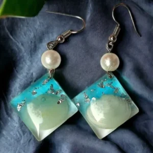 Seashell Serenity: Stylish Marine Seashell Earrings #BlueHuesBeauty #HandmadeExcellence Anniversary Gifts, Artwork, Birthday Gifts for Her, Botanical Earrings, Botanical Jewellery, Earrings, Eco-Friendly, Gifts for Mother, Gifts for Wife, Gifts for Women, Handcrafted, Handicrafts, Handmade, Jewellery, Marine Earrings, Marine Jewellery, Mother's Day Gift Ideas, Nature Jewellery, Online Jewellery Store, Resin Jewellery, Seashell Earrings, Seashell Jewellery, Valentine's Day Gift