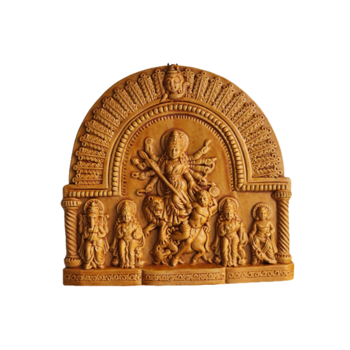 Devotional Artistry | Ek Chala Maa Durga | Wall Hanging | Krishnanagar Clay Craft | GI Tag Artwork, Clay Art and Crafts, Clay Artwork, Clay Crafts, Clay Decor, Decorative Items, Drawing Room, Eco-Friendly, Ek Chala, Ghurni Clay Dolls, GI Tagg Products, Handcrafted, Handicrafts, Handmade, Handpainted, Home Decor, Home Interior Decoration, Idols, Krishnanagar Clay Dolls, Living Room, Maa Durga, Showpieces
