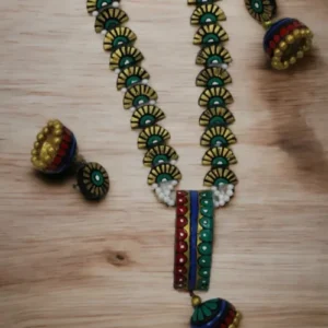 Bold & Vibrant Terracotta Jewellery Set| Handmade & Handcrafted Clay Jewellery Anniversary Gifts , Artwork , Birthday Gifts for Her , Clay Jewellery , Earrings , Eco-Friendly , Ethnic Clay Jewellery , Gifts for Her , Gifts for Mother , Gifts for Wife , Gifts for Women , Handcrafted , Handicrafts , Handmade , Handpainted , Jewellery , Jewellery Set , Mother's Day Gift Ideas , Necklace , Online Jewellery Store , Paintings , Terracotta Jewellery , Valentine's Day Gift