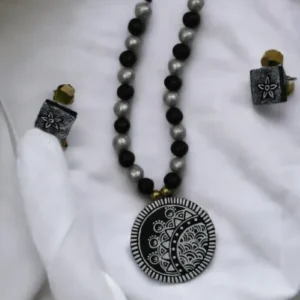 Exclusive Monochrome Pattern Terracotta Jewellery | #BlacknWhite | Handmade & Handcrafted Clay Jewellery Anniversary Gifts , Artwork , Birthday Gifts for Her , Clay Jewellery , Earrings , Eco-Friendly , Ethnic Clay Jewellery , Gifts for Her , Gifts for Mother , Gifts for Wife , Gifts for Women , Handcrafted , Handicrafts , Handmade , Handpainted , Jewellery , Jewellery Set , Mother's Day Gift Ideas , Necklace , Online Jewellery Store , Paintings , Terracotta Jewellery , Valentine's Day Gift