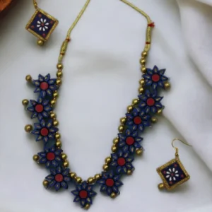 Exclusive Floral Terracotta Jewellery Set | Handmade & Handcrafted Clay Jewellery Anniversary Gifts , Artwork , Birthday Gifts for Her , Clay Jewellery , Earrings , Eco-Friendly , Ethnic Clay Jewellery , Gifts for Her , Gifts for Mother , Gifts for Wife , Gifts for Women , Handcrafted , Handicrafts , Handmade , Handpainted , Jewellery , Jewellery Set , Mother's Day Gift Ideas , Necklace , Online Jewellery Store , Paintings , Terracotta Jewellery , Valentine's Day Gift
