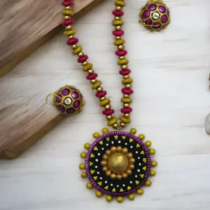 Exclusive Round Terracotta Jewellery Set | Handmade & Handcrafted Clay Jewellery Anniversary Gifts , Artwork , Birthday Gifts for Her , Clay Jewellery , Earrings , Eco-Friendly , Ethnic Clay Jewellery , Gifts for Her , Gifts for Mother , Gifts for Wife , Gifts for Women , Handcrafted , Handicrafts , Handmade , Handpainted , Jewellery , Jewellery Set , Mother's Day Gift Ideas , Necklace , Online Jewellery Store , Paintings , Terracotta Jewellery , Valentine's Day Gift