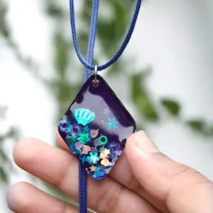 Captivating Oceanic Blue Brilliance: Botanical Jewellery Necklace #BlueVibes #HandmadeExcellence Anniversary Gifts, Artwork, Birthday Gifts for Her, Botanical Jewellery, Botanical Necklace, Eco-Friendly, Gifts for Mother, Gifts for Wife, Gifts for Women, Handcrafted, Handicrafts, Handmade, Jewellery, Marine Jewellery, Marine Necklace, Mother's Day Gift Ideas, Nature Jewellery, Necklace, Online Jewellery Store, Resin Jewellery, Seashell Jewellery, Seashell Necklace, Valentine's Day Gift
