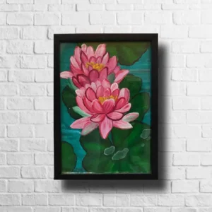 Serene Lotus Painting | #Arcylic #Varnished #CanvasArt | Framework | 8.5 x 11.5 inch, 12.5 x 16.5 inch Arcylic Paintings, Artwork, Canvas Paintings, Decorative Items, Decorative Wall Art, Drawing Room, Eco-Friendly, Handcrafted, Handicrafts, Handmade, Handpainted, Home Decor, Home Interior Decoration, Living Room, Nature Art, Nature Painting Collections, Paintings, Wall Art, Wall Decor, Wall Hanging
