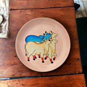 Pichwai Cow #PichwaiCow Cream & Blue Decor Plate | Home Decor | Wall Hanging | 10 inch Art Culture Decor Plates, Artwork, Bengali Art Culture Decor Plates, Decor Plates, Decorative Items, Decorative Plates, Decorative Wall Art, Drawing Room, Eco-Friendly, Handcrafted, Handicrafts, Handmade, Handpainted, Home Decor, Home Interior Decoration, Living Room, Melamine Decor Plates, Paintings, Pichwai Cow, Pichwai Cow Decor Plates, Religious Decor Plates, Wall Art, Wall Decor, Wall Hanging, Wall Plates