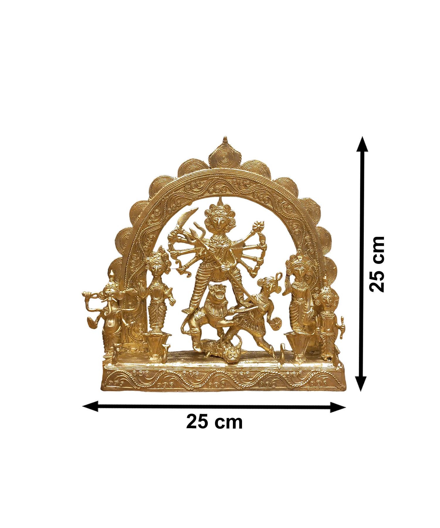 Ek Chala Maa Durga Family Dokra Showpiece | Bikna Bankura #BrassArt (Gold) | GI TagArtwork , Bikna Dokra , Decorative Items , Drawing Room , Eco-Friendly , Ek Chala , GI Tagg Products , Handicrafted , Handicrafts , Handmade , Handpainted , Home Decor , Home Interior Decoration , Idols , Living Room , Maa Durga , Showpieces