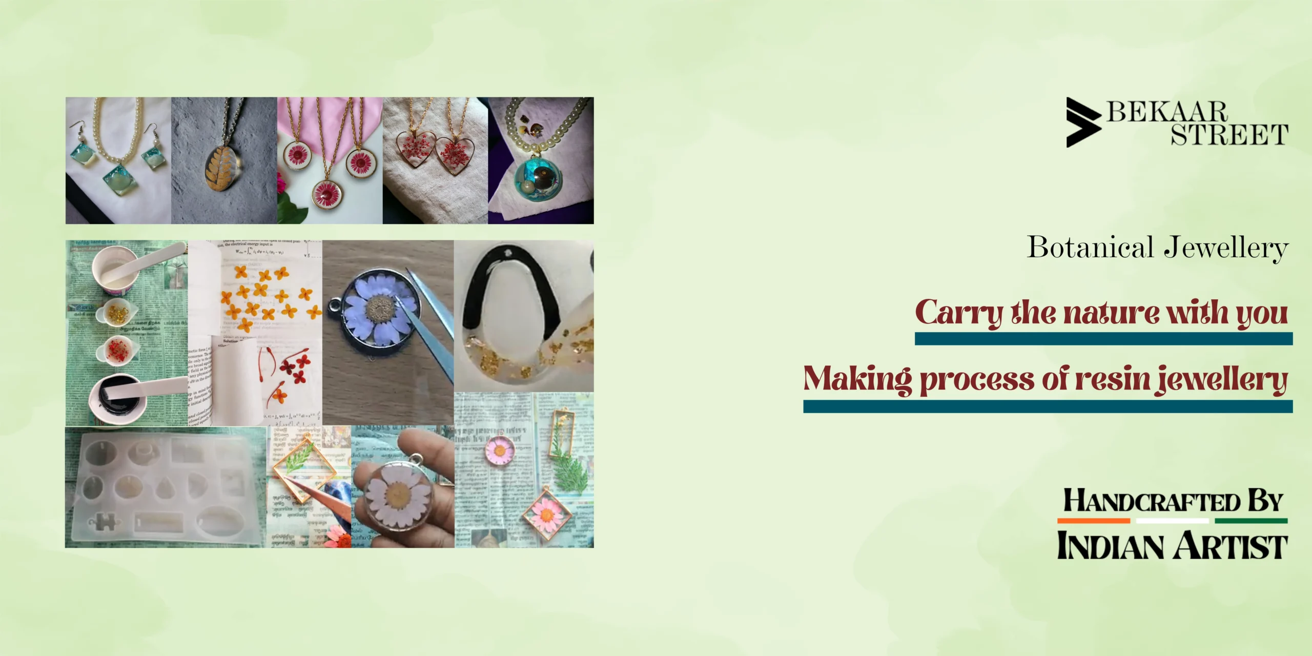 Botanical Jewellery – carry the nature with you. Making process of resin jewellery