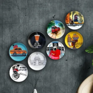 City of Joy Decor Plate | #CreateURCombo | Home Decor | Wall Hanging | 10 & 8 inch #CityScape, #CityScape Decor Plates, #CreateURCombo, #CreateURCombo Plates, Art Culture Decor Plates, Artwork, Bengali Art Culture Decor Plates, City of Joy, City of Joy Decor Plates, Combo Decor Plates, Decor Plates, Decorative Items, Decorative Plates, Decorative Wall Art, Drawing Room, Eco-Friendly, Handcrafted, Handicrafts, Handmade, Handpainted, Home Decor, Home Interior Decoration, Kolkata, Living Room, Melamine Decor Plates, Paintings, Wall Art, Wall Decor, Wall Hanging, Wall Plates