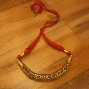 Dokra Hansuli Red Dokra Jewellery | Bikna Bankura #BrassArt (Gold) | GI Tag Anniversary Gifts,Artwork,Bikna Dokra,Birthday Gifts for Her,Dokra Jewellery,Eco-Friendly,Gifts for Her,Gifts for Mother,Gifts for Wife,Gifts for Women,Handicrafted,Handicrafts,Handmade,Handpainted,Jewellery,Mother's Day Gift Ideas,Necklace,Online Jewellery Store,Valentine's Day Gift