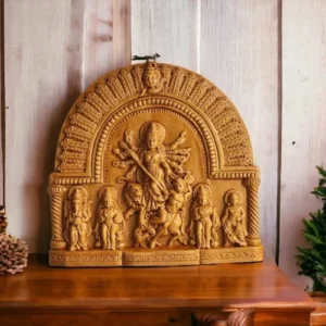 Devotional Artistry | Ek Chala Maa Durga | Wall Hanging | Krishnanagar Clay Craft | GI Tag Artwork, Clay Art and Crafts, Clay Artwork, Clay Crafts, Clay Decor, Decorative Items, Drawing Room, Eco-Friendly, Ek Chala, Ghurni Clay Dolls, GI Tagg Products, Handcrafted, Handicrafts, Handmade, Handpainted, Home Decor, Home Interior Decoration, Idols, Krishnanagar Clay Dolls, Living Room, Maa Durga, Showpieces