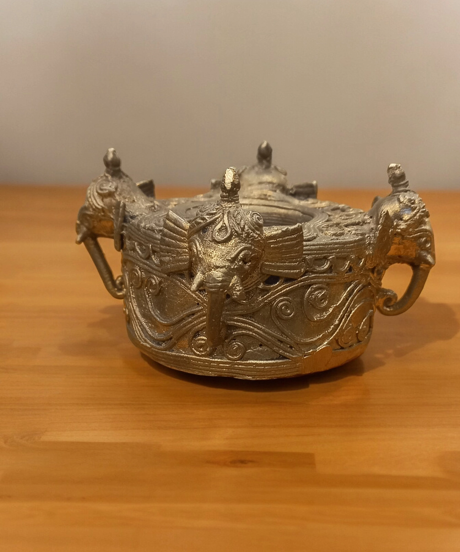 Elephant Candle stand Dokra Showpiece | Bikna Bankura #BrassArt (Gold) | GI TagArtwork , Bikna Dokra , Decorative Items , Drawing Room , Eco-Friendly , Ek Chala , GI Tagg Products , Handicrafted , Handicrafts , Handmade , Handpainted , Home Decor , Home Interior Decoration , Idols , Living Room , Maa Durga , Showpieces