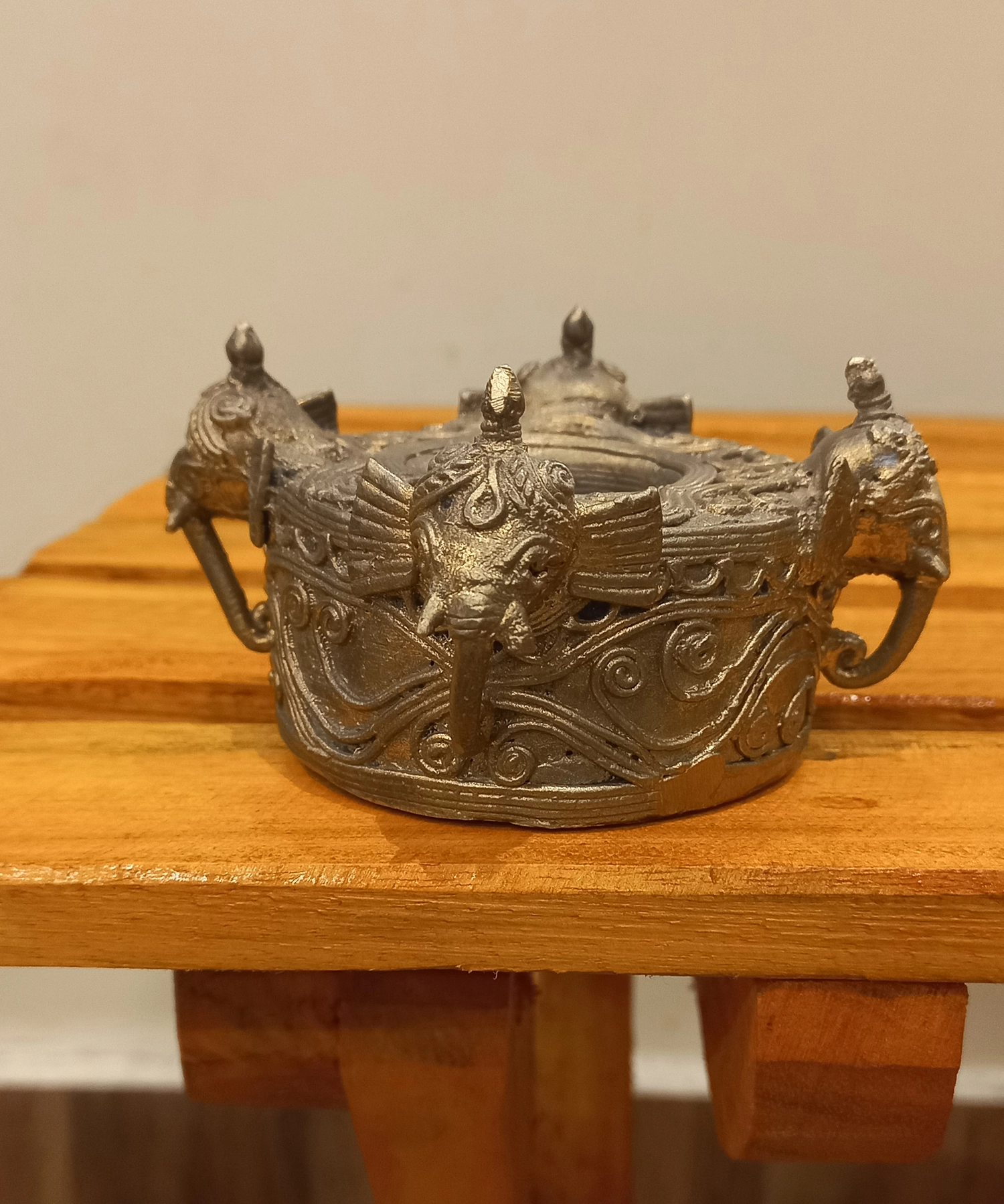Elephant Candle stand Dokra Showpiece | Bikna Bankura #BrassArt (Gold) | GI TagArtwork , Bikna Dokra , Decorative Items , Drawing Room , Eco-Friendly , Ek Chala , GI Tagg Products , Handicrafted , Handicrafts , Handmade , Handpainted , Home Decor , Home Interior Decoration , Idols , Living Room , Maa Durga , Showpieces