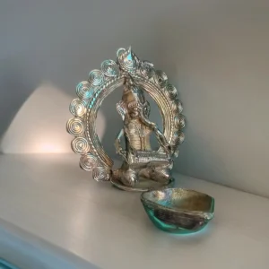 Ganesh Diya Hanging Dokra Showpiece | Bikna Bankura #BrassArt (Gold) | GI TagArtwork , Bikna Dokra , Decorative Items , Drawing Room , Eco-Friendly , Ek Chala , GI Tagg Products , Handicrafted , Handicrafts , Handmade , Handpainted , Home Decor , Home Interior Decoration , Idols , Living Room , Maa Durga , Showpieces