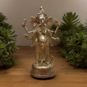 Lord Ganesh Idol Dokra Showpiece | Bikna Bankura #BrassArt (Gold) | GI TagArtwork , Bikna Dokra , Decorative Items , Drawing Room , Eco-Friendly , Ek Chala , GI Tagg Products , Handicrafted , Handicrafts , Handmade , Handpainted , Home Decor , Home Interior Decoration , Idols , Living Room , Maa Durga , Showpieces