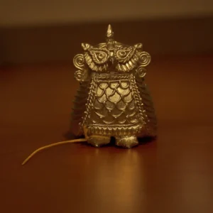 Owl Dokra Piece #Art-Culture | Bikna Bankura #BrassArt (Gold) | GI TagArtwork , Bikna Dokra , Decorative Items , Drawing Room , Eco-Friendly , Ek Chala , GI Tagg Products , Handicrafted , Handicrafts , Handmade , Handpainted , Home Decor , Home Interior Decoration , Idols , Living Room , Maa Durga , Showpieces