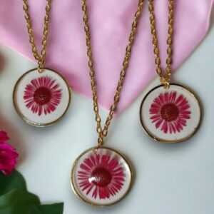 Stunning Pink Aster Flower Necklace - Symbol of Love & Elegance #HandmadeJewellery Anniversary Gifts, Artwork, Aster Series, Birthday Gifts for Her, Botanical Jewellery, Botanical Necklace, Eco-Friendly, Floral Jewellery, Floral Necklace, Flower Jewellery, Flower Necklace, Gifts for Mother, Gifts for Wife, Gifts for Women, Handcrafted, Handicrafts, Handmade, Jewellery, Mother's Day Gift Ideas, Nature Jewellery, Necklace, Online Jewellery Store, Resin Jewellery, Valentine's Day Gift