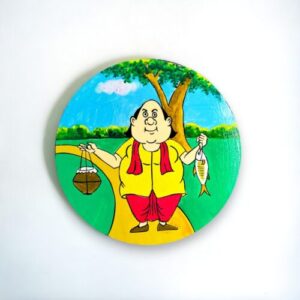 Captivating Gopal Bhar Decor Plate | Home Decor | Wooden Plate | Wall Hanging | 8 inch Art Culture Decor Plates, Artwork, Bengali Art Culture Decor Plates, Bengali Cartoon Series Decor Plates, Bengali Kids Series Decor Plates, Decor Plates, Decorative Items, Decorative Plates, Decorative Wall Art, Drawing Room, Eco-Friendly, Handcrafted, Handicrafts, Handmade, Handpainted, Home Decor, Home Interior Decoration, Living Room, Paintings, Wall Art, Wall Decor, Wall Hanging, Wall Plates, Wooden Decor Plates